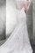 Meerjungfrau Stil Kurze Ärmeln Konservatives Brautkleid mit Bordüre mit Applike - Bild 2