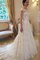 Spitze Duchesse-Linie Kurze Ärmeln Romantisches Brautkleid mit Kapelle Schleppe - Bild 2