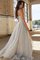 A Linie Perlenbesetztes Herrlich Prinzessin Abendkleid aus Tüll mit Sweep Zug - Bild 2