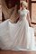 Tüll A-Line Plissiertes Brautkleid mit Knöpfen mit Gekappten Ärmeln - Bild 1