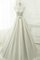 Spitze Organza Chiffon Bodenlanges Brautkleid ohne Ärmeln - Bild 1