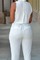 Elegant V-Ausschnitt Polyester Weiß Overall Elasthan Club Kleider - Bild 5