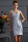 Empire Taille Taft Mini Brautmutterkleid mit Reißverschluss ohne Ärmeln - Bild 3
