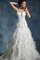 A-Line Organza Perlenbesetztes Luxus Brautkleid mit Rücken Schnürung - Bild 1