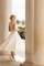 Wadenlanges Romantisches Informelles Brautkleid mit Knöpfen mit Perlen - Bild 1