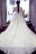 A-Line Reißverschluss Plissiertes Brautkleid mit Bordüre mit Applike - Bild 2