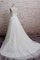 Normale Taille Hoher Kragen Bodenlanges Brautkleid mit Bordüre mit Schleife - Bild 2