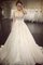 A-Line Reißverschluss Plissiertes Brautkleid mit Bordüre mit Applike - Bild 1