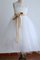 Reißverschluss A-Linie Tüll Blumenmädchenkleid mit Blume mit Schleife - Bild 1