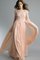 A-Line Normale Taille Langärmeliges Chiffon Abendkleid mit Bordüre - Bild 1