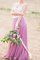 Chiffon Ärmellos Bodenlanges Brautjungfernkleid mit Applike aus Spitze - Bild 1