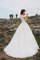 Reißverschluss Bodenlanges Romantisches Brautkleid mit Applike mit Plissierungen - Bild 2