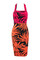 Orange Rot Drucken Verband Kleid Club Kleider - Bild 3