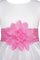 A-Line Ärmellos Reißverschluss Bodenlanges Blumenmädchenkleid mit Schmetterlingsknoten - Bild 2