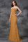 Meerjungfrau Satin Sittsames Bodenlanges Brautjungfernkleid mit Applikation - Bild 20