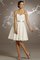 Rückenfreies A-Line Zickzack Ausschnitt Brautkleid mit Schleife ohne Ärmeln - Bild 1