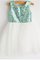 Prinzessin Ärmellos Reißverschluss Blumenmädchenkleid mit Pailletten mit Blume - Bild 3