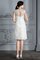 Schaufel-Ausschnitt Prinzessin Normale Taille Knielanges Brautkleid mit Bordüre - Bild 2