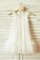 A-Line Prinzessin Bodenlanges Blumenmädchenkleid mit Blume mit Empire Taille - Bild 1