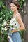 A-Linie Plissiertes Schaufel-Ausschnitt Ärmellos Brautjungfernkleid aus Tüll - Bild 2