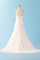 A-Line Drapiertes Anständiges Brautkleid ohne Träger mit Juwel Mieder - Bild 2