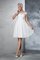 A-Line Gerüschtes Prinzessin Mini Brautkleid mit Empire Taille - Bild 6