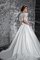 A-Line Halbe Ärmeln Extravagantes Konservatives Brautkleid aus Satin - Bild 2