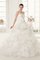 Reißverschluss Exklusive Pompöse Sittsames Brautkleid mit Mehrschichtigen Rüsche - Bild 1