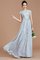 Prinzessin Chiffon Juwel Ausschnitt Kurze Ärmeln Bodenlanges Brautjungfernkleid - Bild 1
