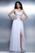 Prinzessin Chiffon Bodenlanges Abendkleid mit Schaufel Ausschnitt mit Applike - Bild 1
