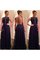 Chiffon Bodenlanges Luxus Abendkleid mit Rüschen mit Juwel Ausschnitt - Bild 2