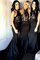 Meerjungfrau Normale Taille Nackenband Ärmelloses Bodenlanges Brautjungfernkleid - Bild 1