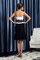 Taft Mini Knielanges Brautmutterkleid mit Bordüre mit Natürlicher Taille - Bild 4