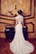 Meerjungfrau V-Ausschnitt Natürliche Taile Bodenlanges Brautkleid mit Applikation - Bild 2
