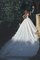 Quadrat Ausschnitt Natürliche Taile Kurzes Brautkleid mit Bordüre mit Applikation - Bild 2