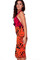 Orange Rot Drucken Verband Kleid Club Kleider - Bild 5