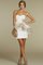 Etui Normale Taille Ärmelloses Mini Brautkleid mit Mehrschichtigen Rüsche - Bild 1