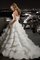 A-Line Gericht Schleppe Bodenlanges Brautkleid mit Rücken Schnürung mit Blume - Bild 2