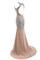 A-Line Paillettenbesetztes Chiffon Luxus Sternenhimmel Abendkleid mit V-Ausschnitt - Bild 8