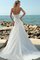 Trägerlos A-Line Paillettenbesetztes Ärmelloses Brautkleid mit Perlen - Bild 2