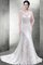 Meerjungfrau Stil Kurze Ärmeln Konservatives Brautkleid mit Bordüre mit Applike - Bild 1