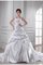 Herz-Ausschnitt A-Line Plissiertes Brautkleid mit Kapelle Schleppe mit Drapierung - Bild 1