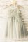 A linie Perlenbesetztes Normale Taille Tüll Blumenmädchenkleid mit Reißverschluss - Bild 1