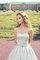 A-Line Satin Ärmelloses Bodenlanges Brautkleid mit Sweep Zug - Bild 2