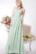 Gerüschtes Ärmellos Bodenlanges Luxus Brautjungfernkleid aus Chiffon - Bild 2