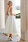 Ewiges Satin Schick Brautkleid mit Knöpfen mit Schaufel Ausschnitt - Bild 2