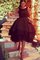 Prinzessin A Linie Normale Taille Mini Cocktailkleid mit Schaufel Ausschnitt - Bild 2