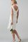 Reißverschluss V-Ausschnitt Romantisches Schlichtes Brautkleid mit Plissierungen - Bild 2