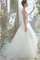 Duchesse-Linie Spaghetti Träger Bodenlanges Brautkleid mit Bordüre ohne Ärmeln - Bild 1