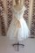 Reißverschluss Kurze Ärmeln Schlichtes Brautkleid mit Bordüre mit Plissierungen - Bild 2